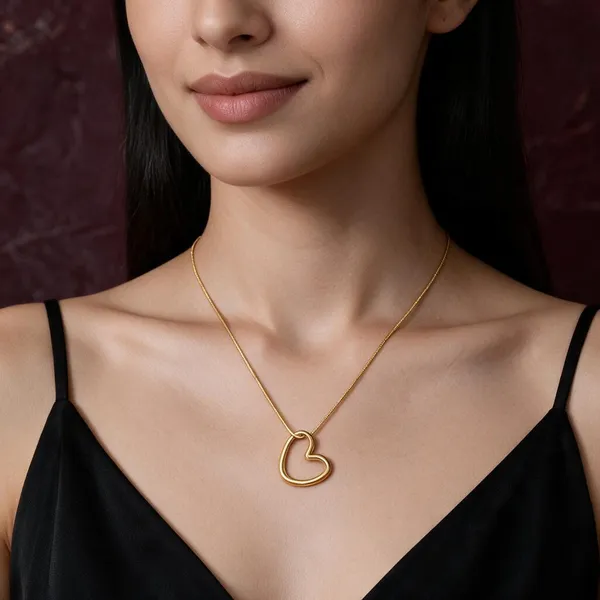 Gold_Stainless_Steel_Heart_Pendant_Necklace_For_Women