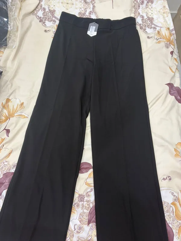Black_Polyester_Wide_Leg_Trousers_For_Women