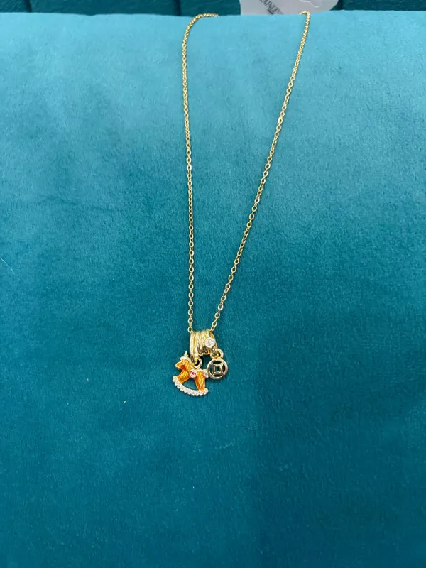 Gold_Tone_Stainless_Steel_Multi_Charm_Cluster_Pendant_Necklace_For_Women