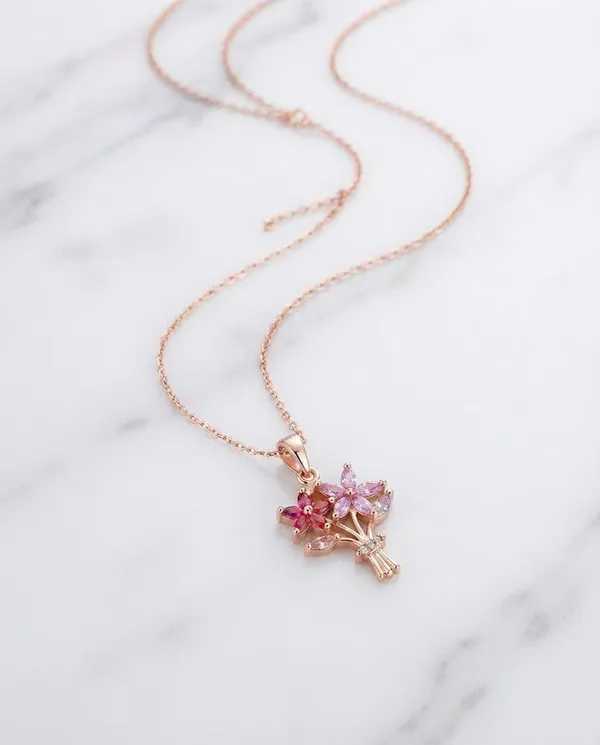 Rose_Gold_Stainless_Steel_Floral_Bouquet_Pendant_Necklace_For_Women