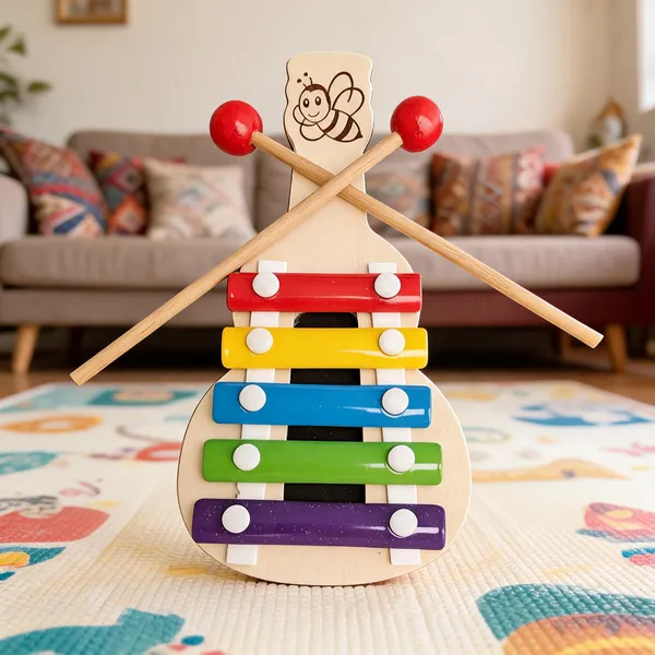 Multicolour_Wooden_Bee_Xylophone_Toy_With_Mallets
