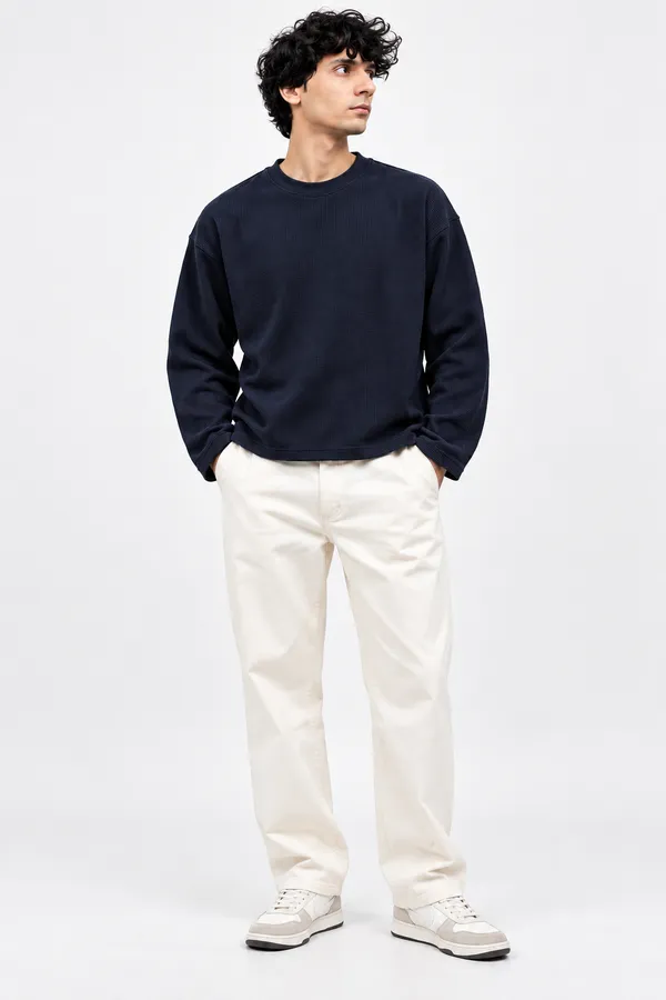 WAFFLE_BLACK_FULL_SLEEVE_T-SHIRT