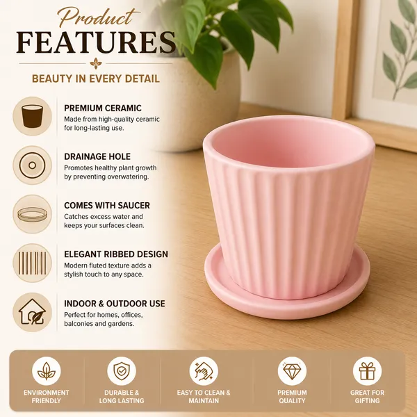 Ceramic_Ribbed_Plant_Pot_With_Saucer