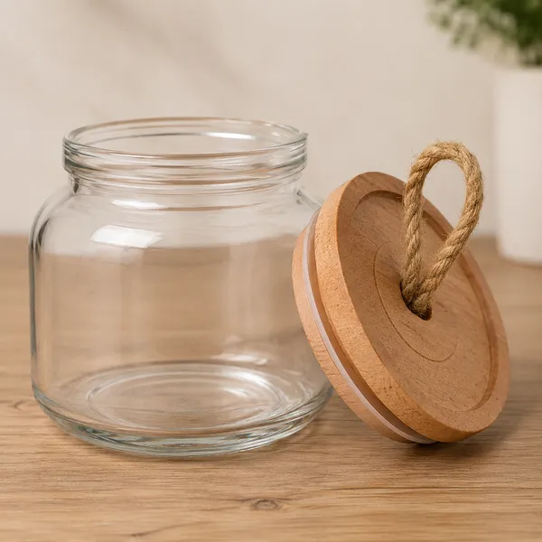 Glass_Rustic_Storage_Jars_With_Wooden_Lids