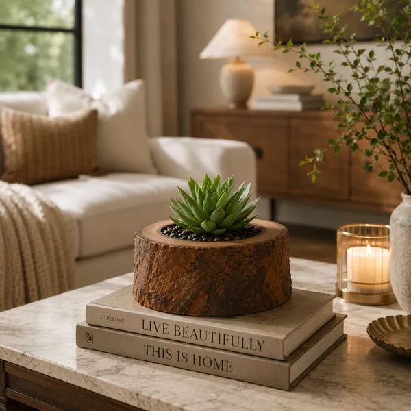 Wood_Rustic_Solid_Finish_Log_Planter