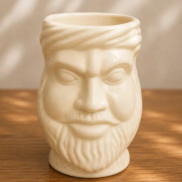 White_Ceramic_Bearded_Face_Novelty_Mug