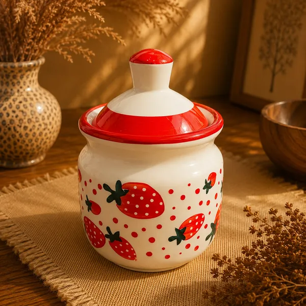 Ceramic_Traditional_Strawberry_Print_Pickle_Jar