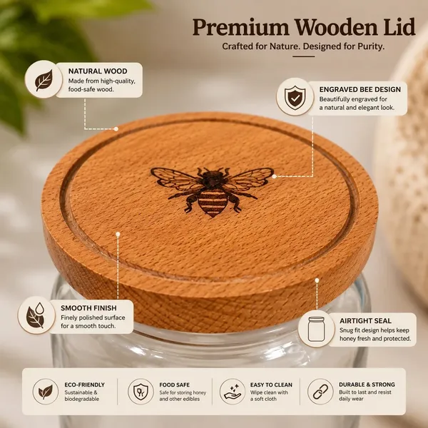 Glass_Wooden_Lid_Bee_Engraved_Storage_Jar_Set