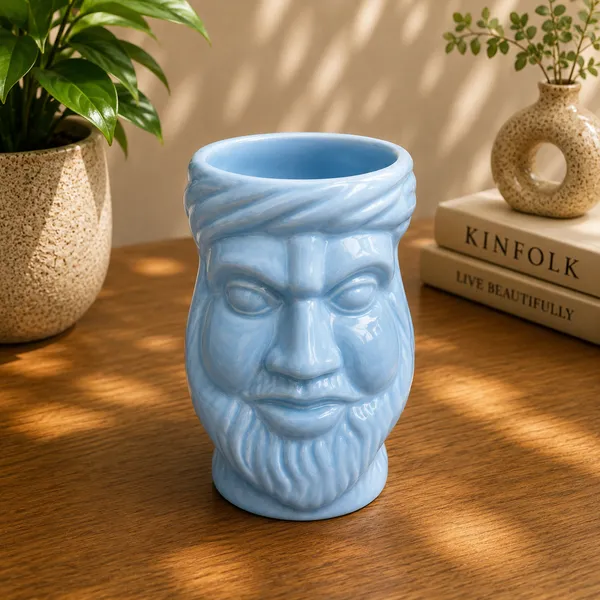 Blue_Sculpted_Face_Design_Planter_Pot