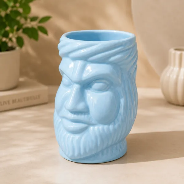 Blue_Sculpted_Face_Design_Planter_Pot