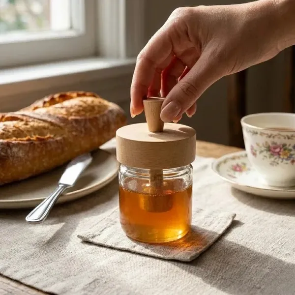 Glass_Wooden_Lid_Honey_Jar_With_Dipper
