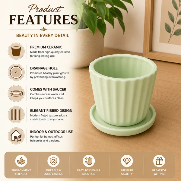 Ceramic_Ribbed_Planter_Pot_With_Saucer