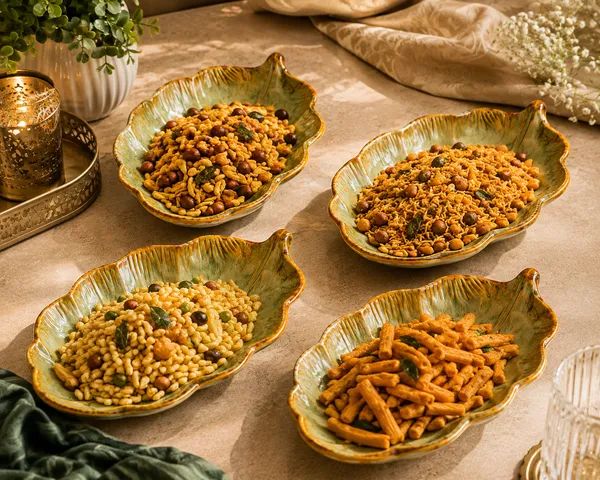 Ceramic_Leaf_Shaped_Textured_Serving_Bowl_Set