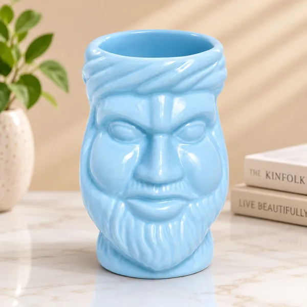 Blue_Sculpted_Face_Design_Planter_Pot