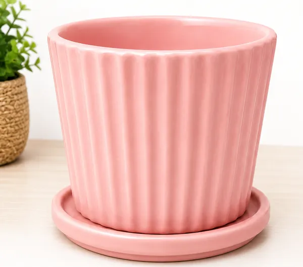 Ceramic_Ribbed_Plant_Pot_With_Saucer