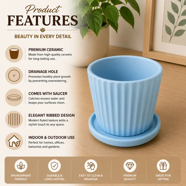 Ceramic_Ribbed_Plant_Pot_With_Saucer