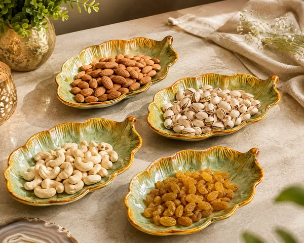 Ceramic_Leaf_Shaped_Textured_Serving_Bowl_Set