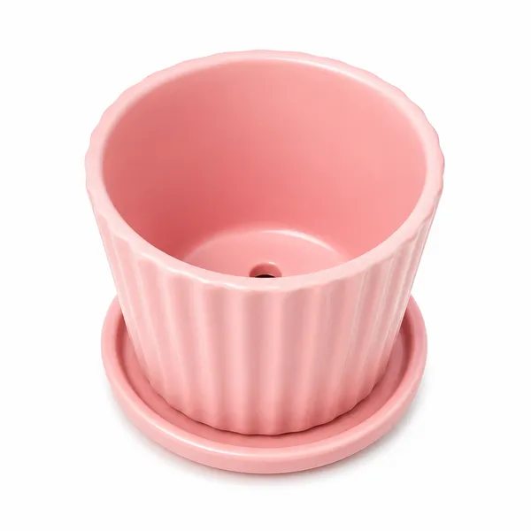 Ceramic_Ribbed_Plant_Pot_With_Saucer