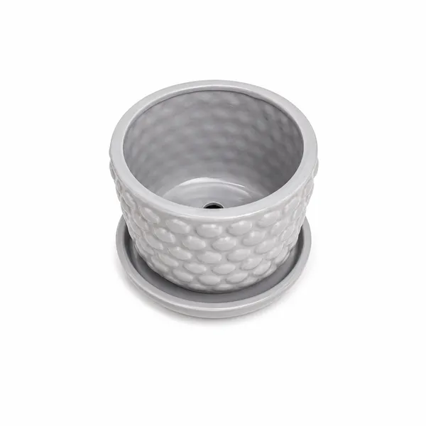 Ceramic_Textured_Round_Plant_Pot_With_Saucer