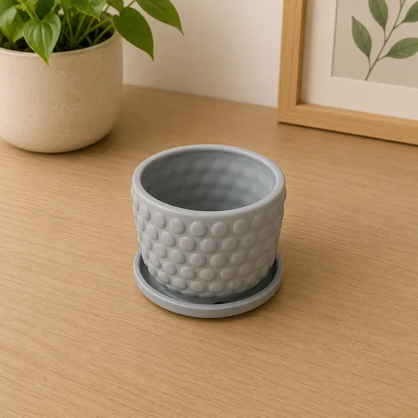 Ceramic_Textured_Round_Plant_Pot_With_Saucer
