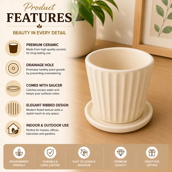 Ceramic_Modern_Ribbed_Planter_Pot_With_Saucer