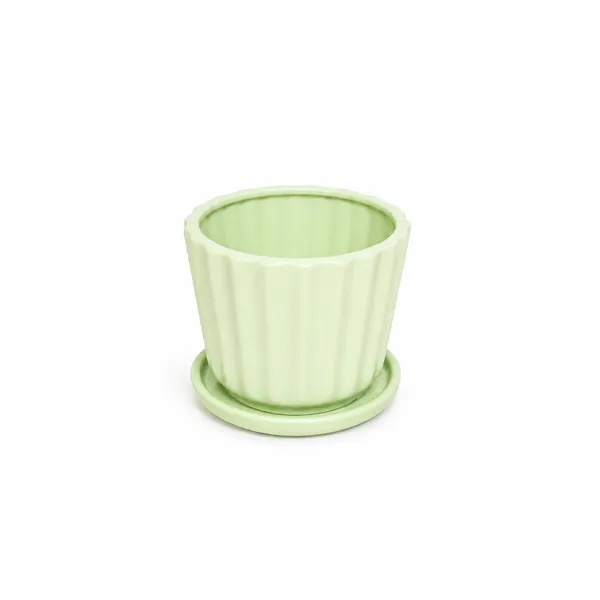 Ceramic_Ribbed_Planter_Pot_With_Saucer