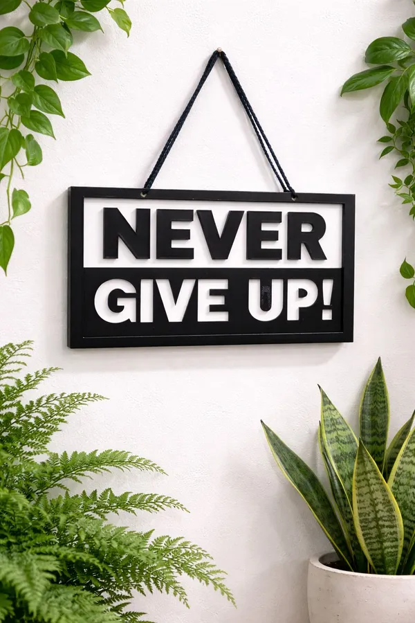 PartPixels_Never_Give_Up_Motivational_Wall_Hanging