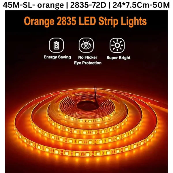 KAVYASHINE_45_Meter_High_Lumen_Rope_Led_Strip_Lights_Waterproof_Outdoor_Lighting_For_Balcony_Home_And_Interior_Decoration_Perfect_For_Diwali_Lighting_Orange_45_Meter