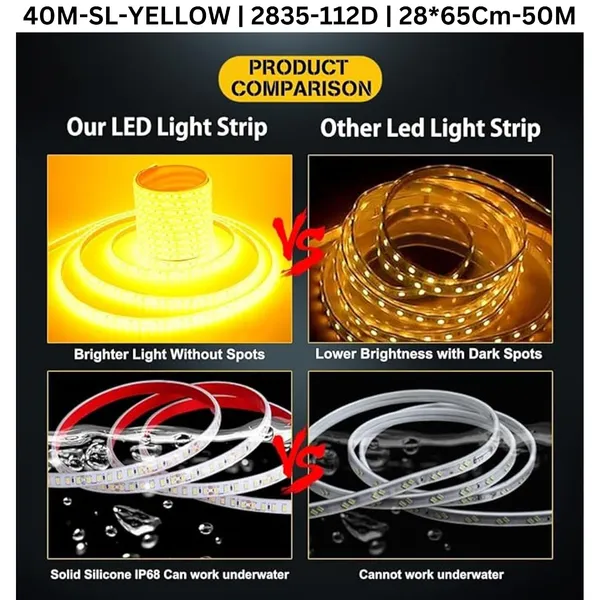KAVYASHINE_40_Meter_High_Lumen_Rope_Led_Strip_Lights_Waterproof_Outdoor_Lighting_For_Balcony_Home_And_Interior_Decoration_Perfect_For_Diwali_Lighting_Yellow_40_Meter
