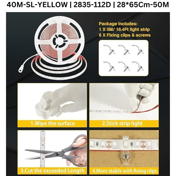 KAVYASHINE_40_Meter_High_Lumen_Rope_Led_Strip_Lights_Waterproof_Outdoor_Lighting_For_Balcony_Home_And_Interior_Decoration_Perfect_For_Diwali_Lighting_Yellow_40_Meter