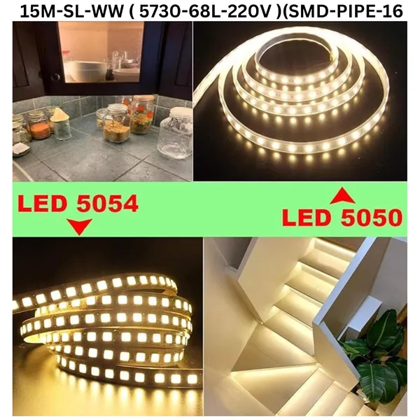 KAVYASHINE_15_Meter_High_Lumen_Rope_Led_Strip_Lights_Waterproof_Outdoor_Lighting_For_Balcony_Home_And_Interior_Decoration_Perfect_For_Diwali_Lighting_Warm_White_15_Meter