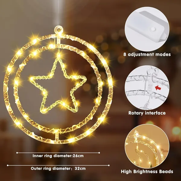 KAVYASHINE_Star_Pendant_Christmas_Lights_Decorative_Hanging_Lights_For_Festive_Decor_Christmas_Tree_Parties_And_Home_Decorations_Warm_White_30_Cm_Diameter