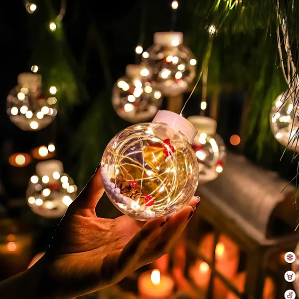 KAVYASHINE_1_Set_Classic_Christmas_140_Led_Curtain_Lights_Wishing_Ball_With_Bells_Pendant_Blinking_Holiday_Decorations_Suitable_For_Christmas_Halloween_Thanksgiving_New_Year_10_Led_Ball_Globe