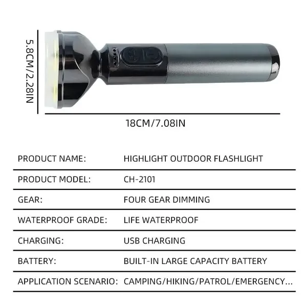 Multifunctional_Led_Flashlight_Waterproof_Usb_Charging_Ideal_For_Night_Running_Outdoor_Activities