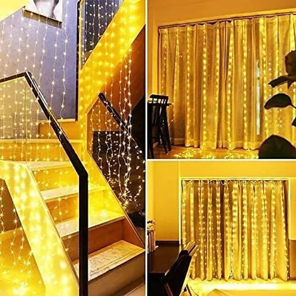 300_Led_Curtain_String_Lights_8_Lighting_Modes_3_Meter_Fairy_Lights_For_Indoor_And_Outdoor_Use_Ideal_For_Diwali_Christmas_Weddings_Usb_Powered_With_Remote_Ww_Color_1