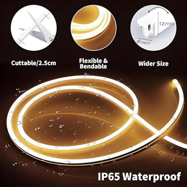 5_Meter_Warm_White_Neon_Light_Strip_With_600_Leds_And_12V_Adapter_Ideal_For_Wall_Decorations_Parties_Celebrations_Bars_And_Custom_Neon_Displays_1