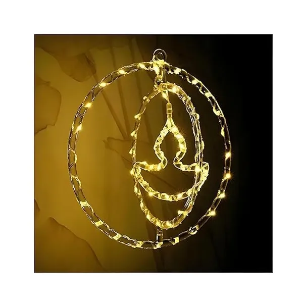 KAVYASHINE_Warm_White_Diya_Pendant_Christmas_Lights_Colorful_Hanging_Lights_For_Holiday_Decor_Christmas_Trees_Parties_And_Home_Accents_30_Cm_Diameter