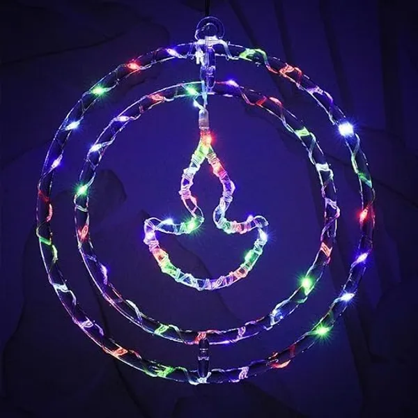 KAVYASHINE_Multi_Diya_Pendant_Christmas_Lights_Colorful_Hanging_Lights_For_Holiday_Decor_Christmas_Trees_Parties_And_Home_Accents_30_Cm_Diameter