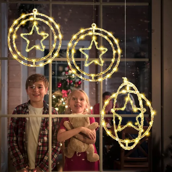 KAVYASHINE_Warm_White_Star_Pendant_Christmas_Lights_Colorful_Hanging_Lights_For_Holiday_Decor_Christmas_Trees_Parties_And_Home_Accents_30_Cm_Diameter