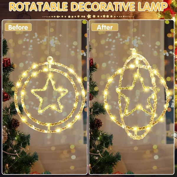 KAVYASHINE_Warm_White_Star_Pendant_Christmas_Lights_Colorful_Hanging_Lights_For_Holiday_Decor_Christmas_Trees_Parties_And_Home_Accents_30_Cm_Diameter