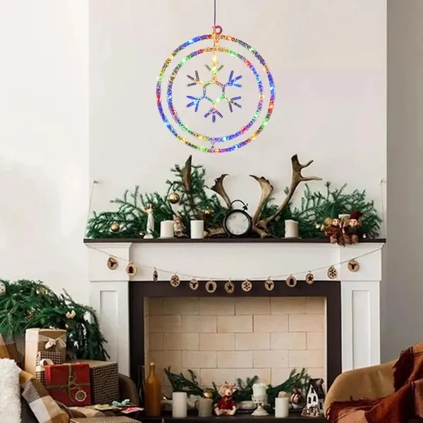 KAVYASHINE_Multi_Snowflakes_Pendant_Christmas_Lights_Colorful_Hanging_Lights_For_Holiday_Decor_Christmas_Trees_Parties_And_Home_Accents_30_Cm_Diameter