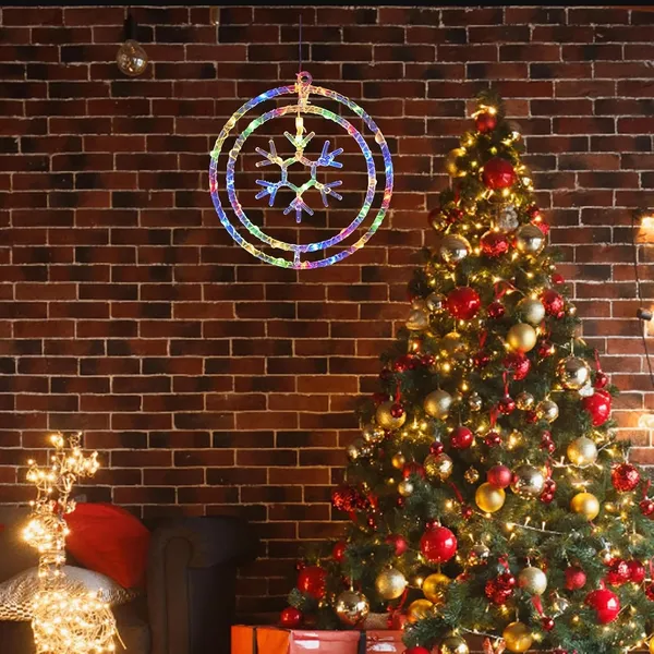 KAVYASHINE_Multi_Snowflakes_Pendant_Christmas_Lights_Colorful_Hanging_Lights_For_Holiday_Decor_Christmas_Trees_Parties_And_Home_Accents_30_Cm_Diameter