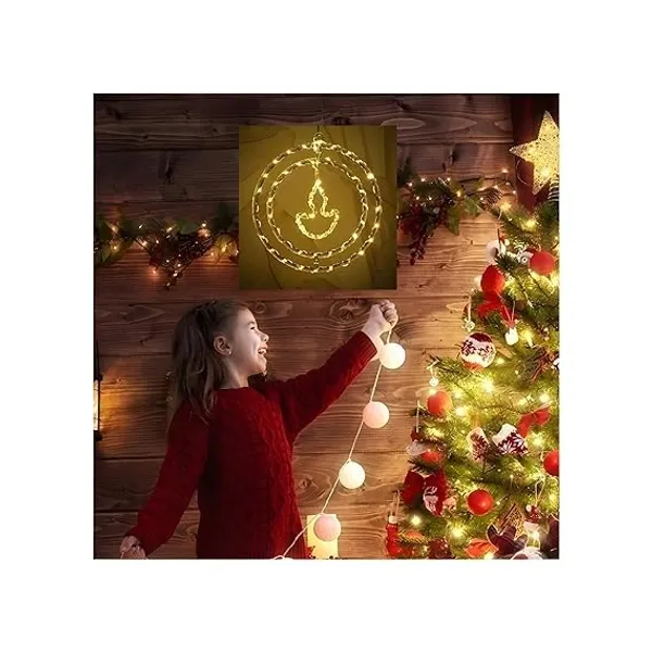 KAVYASHINE_Warm_White_Diya_Pendant_Christmas_Lights_Colorful_Hanging_Lights_For_Holiday_Decor_Christmas_Trees_Parties_And_Home_Accents_30_Cm_Diameter