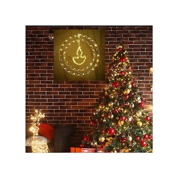 KAVYASHINE_Warm_White_Diya_Pendant_Christmas_Lights_Colorful_Hanging_Lights_For_Holiday_Decor_Christmas_Trees_Parties_And_Home_Accents_30_Cm_Diameter