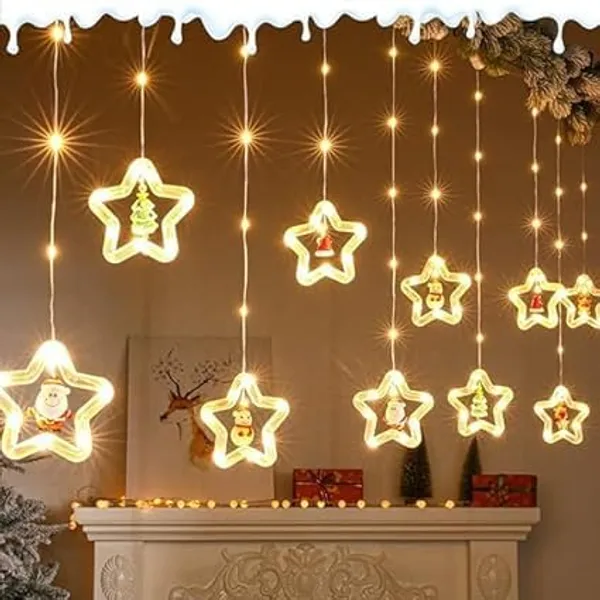 KAVYASHINE_100Led_Hanging_String_Light_3_5M_Perfect_For_Indoor_Outdoor_Decoration_Ideal_For_Diwali_Christmas_New_Year_10_Star_Ww