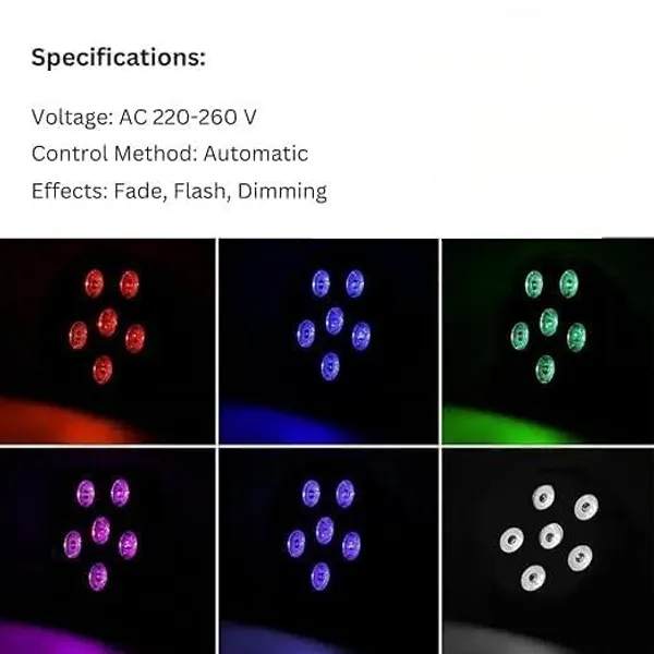 6Led_Par_Dj_Light_Remote_Control_Rgb_Ideal_For_Wedding_Parties_Events_Dj_Stage_18Cm_Dia_Dj_Light_Home_Dj_Lights_Stage_Dj_Lights_Disco_Light_For_Party_Stage