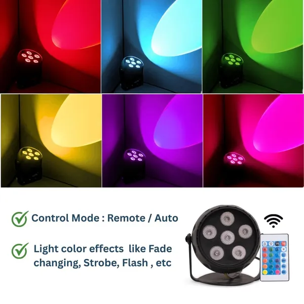 6Led_Par_Dj_Light_Remote_Control_Rgb_Ideal_For_Wedding_Parties_Events_Dj_Stage_18Cm_Dia_Dj_Light_Home_Dj_Lights_Stage_Dj_Lights_Disco_Light_For_Party_Stage