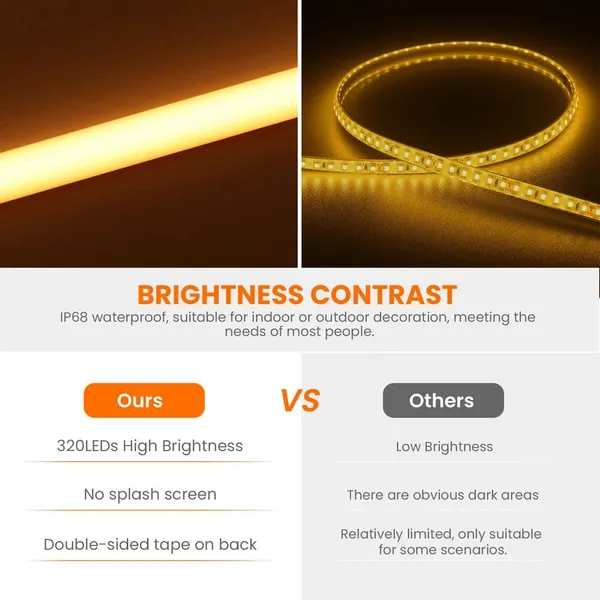 KAVYASHINE_600Led_Neon_Rope_Light_16_4Feet_12V_Adapter_For_Home_Bedroom_Gaming_Room_Wall_Decor_Flexible_Silicone_Continuous_Dot_Free_Glow_5_Meter_Orange