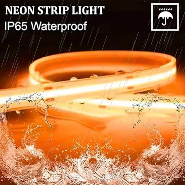KAVYASHINE_600Led_Neon_Rope_Light_16_4Feet_12V_Adapter_For_Home_Bedroom_Gaming_Room_Wall_Decor_Flexible_Silicone_Continuous_Dot_Free_Glow_5_Meter_Orange
