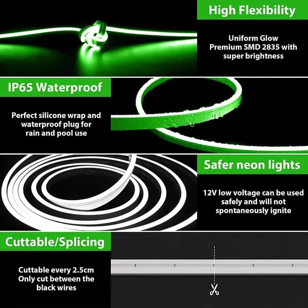 KAVYASHINE_Green_Neon_Strip_Lights_5_Meters_Long_Dc_12V_Led_Light_Strip_Waterproof_Ip65_Flexible_Silicone_Neon_Rope_Light_Suitable_For_Indoor_And_Outdoor_Use_In_Bedrooms_And_Kitchens